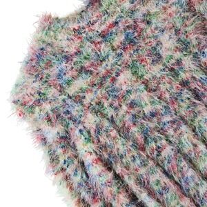Desigual MIA Sweater Women L Multicolor Fuzzy Eyelash Knit Cropped Shaggy Y2K